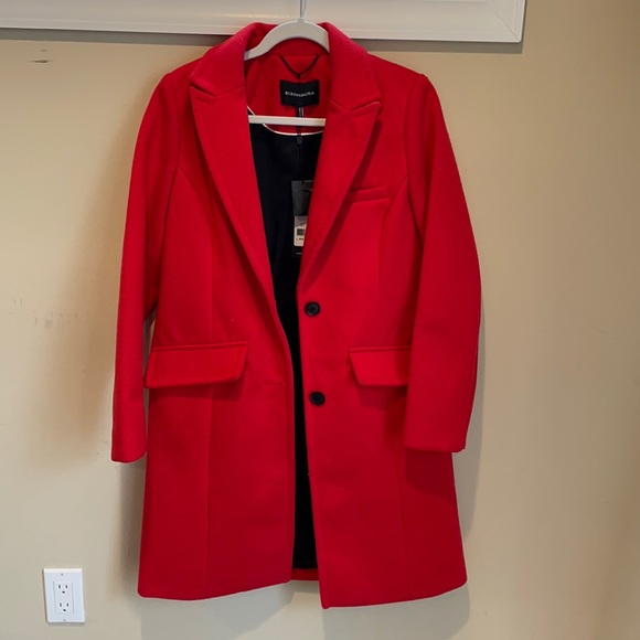 BCBGMaxAzria Jackets & Blazers - NWT✨ BCBGMAXAZARIA cherry red peacoat❤️